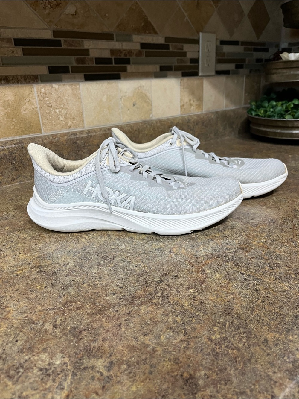HOKA Women’s Solimar Running Shoes Size 11B White Gray Lightweight Sneakers